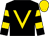 Black, gold v, black & gold hooped sleeves, black chevron on gold cap (Michael Kwan Wing Lok)