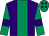 Purple, emerald green stripe, emerald green sleeves, purple armlets and diamonds on emerald green cap (Looksarnteverything Partnership)