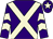 Purple, beige cross belts, chevrons on sleeves, purple cap, beige star (Ian Williams Racing Club)