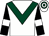 White, dark green chevron, black sleeves, white armlets, white and dark green hooped cap (The Monday Club)