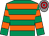 Emerald green & orange hooped, grey and red hooped cap (John P McManus)