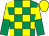 Emerald green & yellow check, halved sleeves, yellow cap (Maria Laverty)