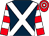Dark blue, white cross belts, red and white hooped sleeves and cap (Maybe Only Fools Have Horses)