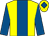 Yellow, royal blue stripe, sleeves and diamond on cap (Mr Peter Robert Howell)