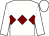 White, maroon diamond hoop, maroon diamond hoop on sleeves (Victoria Stables)