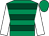 Emerald green & dark green hoops, white sleeves, emerald green cap (Makeyourmindup Partnership)