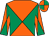 Emerald green & orange diabolo, quartered cap (Brian Comer)