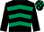 Black & emerald green chevrons, black sleeves, check cap (Sheikh The Reins Syndicate)