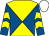 Royal blue & yellow diabolo, yellow chevrons on sleeves, white cap (Miss R Hickey)