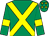 Emerald green, yellow cross sashes, yellow armlet, emerald green cap, yellow stars (Mrs Mary T Kelly)
