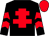 Black, red cross of lorraine, chevrons on sleeves, red cap (The Charlie Longsdon Racing Club)