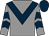 Grey, dark blue chevron, grey, dark blue chevrons sleeves, dark blue cap (Salman Ali Alsabri)