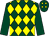 Dark green and yellow diamonds, dark green sleeves (Mr A Sadik)