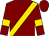 Maroon, gold sash, gold bars on sleeves, maroon cap (Nancy Heil)