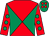 Red and emerald green diabolo, red sleeves, emerald green spots, emerald green cap, red spots (John Cocks & Roger Liddington)