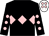 Black, pink triple diamond, black sleeves, pink spots, white cap, pink spots (Ms Y Featherstone And Mrs M Mulhall)