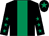 Black, emerald green stripe, black sleeves, emerald green stars, black cap, emerald green star (Horsingaround)