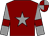 Maroon, grey star, grey sleeves, maroon armlets, maroon and grey quartered cap (Melton Mowbray Bowls Club)