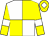 White and yellow (quartered), yellow sleeves, white armlets and diamond on yellow cap (Ontoawinner Syndicate)
