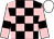 BLACK and PINK check, PINK sleeves, BLACK armlets, WHITE cap (Mr Stuart Herrington)
