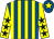 Royal blue and yellow stripes, yellow sleeves, dark blue stars, royal blue cap, yellow star (Select-racing-club Co Uk & Mr C Davies)