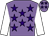 Mauve, purple stars, white sleeves, mauve cap, purple stars (John Donald)