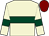 Beige, dark green hoop and armlets, maroon cap (Mrs G Morgan)