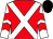 Red, white cross sashes, white sleeves, red chevrons, black cap (Curb Your Enthusiasm Syndicate)