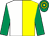 Yellow & white halved, emerald green sleeves, emerald green & yellow hooped cap (Jacqueline Taylor)