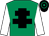 Emerald green, black cross of lorraine, white sleeves, black and emerald green hooped cap (Macguire's Bloodstock Ltd)