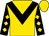 Gold, black chevron, gold diamonds on black sleeves (Blazing Meadows Farm, Llc, Thb Racing, Capehart Equine And Berger, Brian)