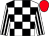 White & black check, striped sleeves, red cap (Lee Power & E A Collins Partnership)
