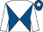 Royal blue & white diabolo, white sleeves, white star on cap (D J O'Neill)