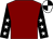 Maroon, black sleeves, white stars, black & white quartered cap (Lisa Hallinan)
