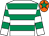 White & emerald green hoops, orange cap, emerald green star (Heard It All Before Syndicate)