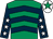 Emerald green & dark blue chevrons, dark blue sleeves, white stars, white cap, emerald green star (In For The Fun Syndicate)