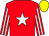 Red, white star, striped sleeves, yellow cap (Mr M Fordham)