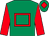 Emerald green, red hollow box, sleeves and diamond on cap (Hawkings Finch Harding Stubbs Willis)