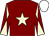 MAROON, BEIGE star, diabolo on sleeves, WHITE cap (Bradley Partnership)