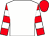 White, red and white hooped sleeves, red cap (Mrs S E Mathias)
