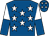 Royal blue, white stars, halved sleeves, royal blue cap, white stars (Reddytorun Syndicate)
