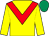 Yellow, red chevron, emerald green cap (Patrick Caulfield)