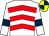 White and red chevrons, white sleeves,dark blue armlets, dark blue and yellow quartered cap (Paul Hardy)
