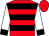 Turkey red and black hoops, white sleeves, black cuffs, turkey red cap (Mr S M Leahy)