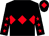 Black, red triple diamond, black sleeves, red stars, black cap, red diamond (Mr John Morton)