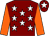 Maroon, white stars, orange sleeves, maroon cap, white star (G P S Heart Of Racing (bloodstock) Lt)