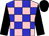 Pink and blue checked, black sleeves and cap (Mr & Mrs D J Steyn, Messrs P Georgiou, D D Hayman,)