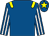 Royal blue, yellow epaulets, royal blue and white striped sleeves, royal blue cap, yellow star (Barry Walters Catering)