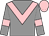 Grey body, rose chevron, grey arms, rose armlets, rose cap (J Hodiesne)