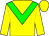 Yellow body, green chevron, yellow arms, yellow cap (Ger lecomte)
